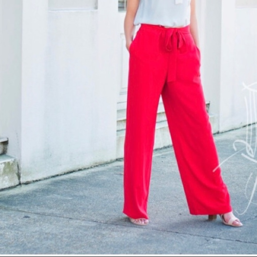 Red dressy pants